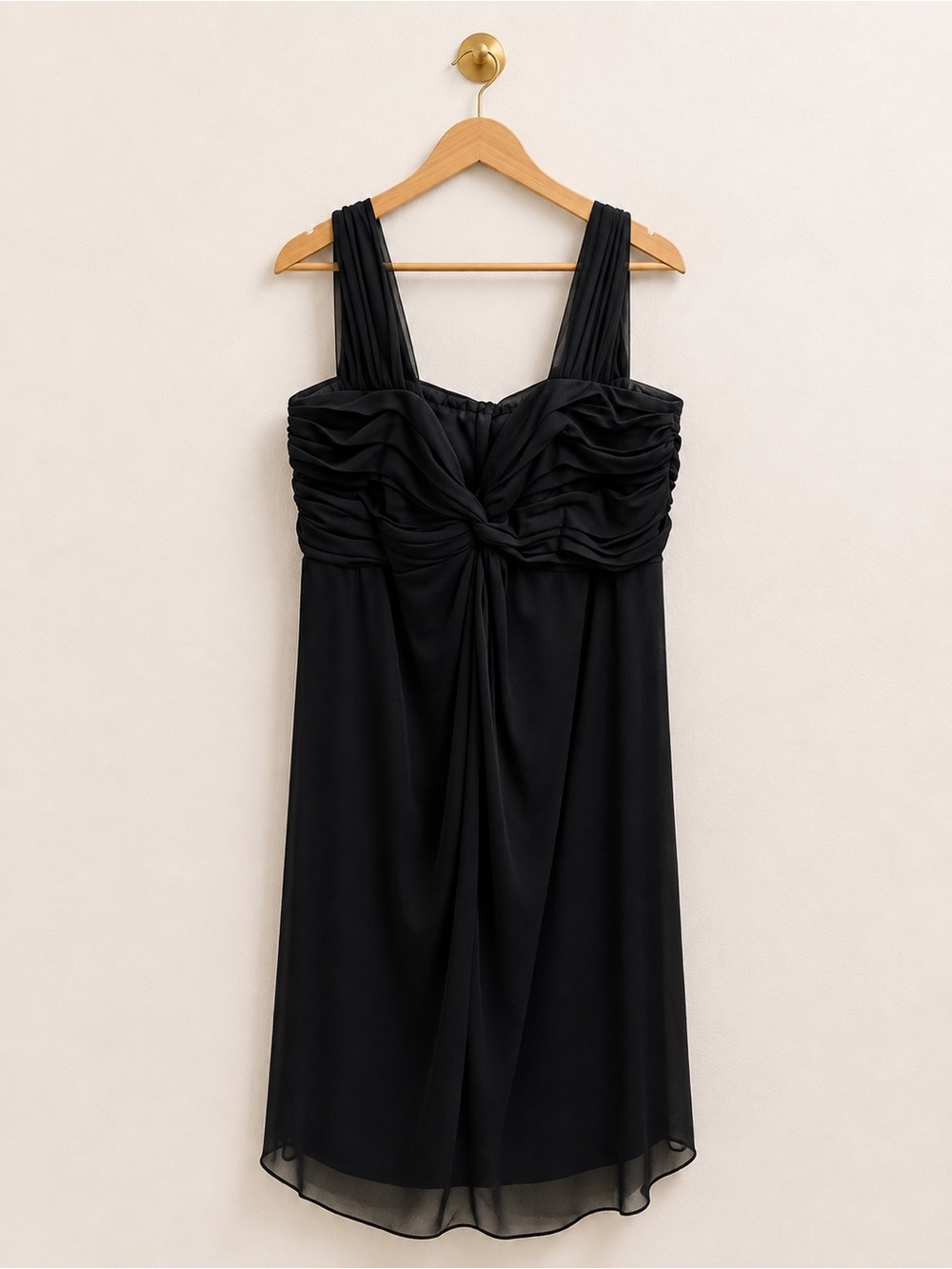Alex Evenings Black Ruched Chiffon Cocktail Dress Women’s Plus Size 16W